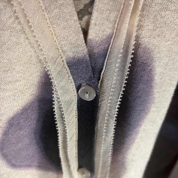 Simply Vera Wang Plum on Cream Abstract Cardigan Button Front V Neck Size M - Picture 10 of 10